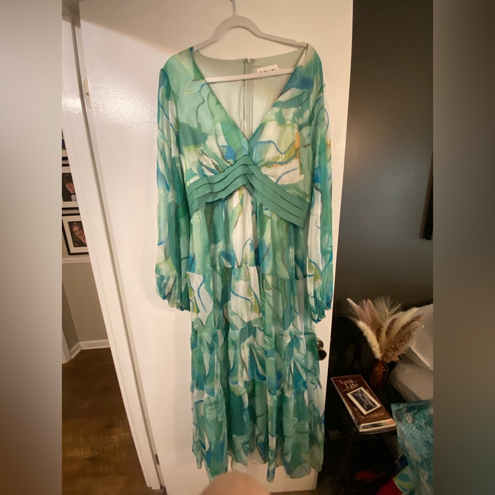 Gingham & Heels Green Patterned Maxi